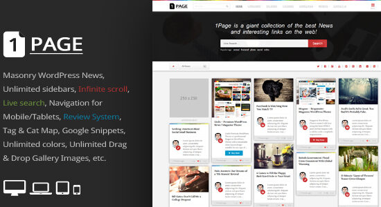 1Page - Masonry WordPress Tin tức / liên kết thú vị