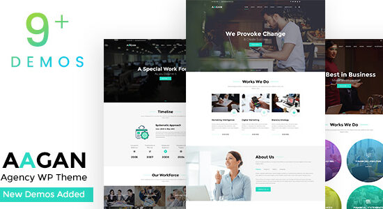 Aagan - Chủ đề WordPress khởi nghiệp của công ty