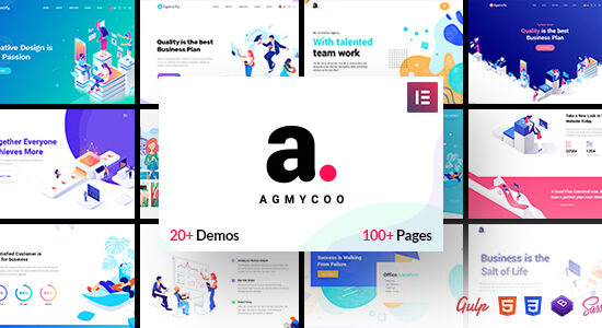 Agmycoo - Isometric Startup Creative Digital Agency WordPress Theme