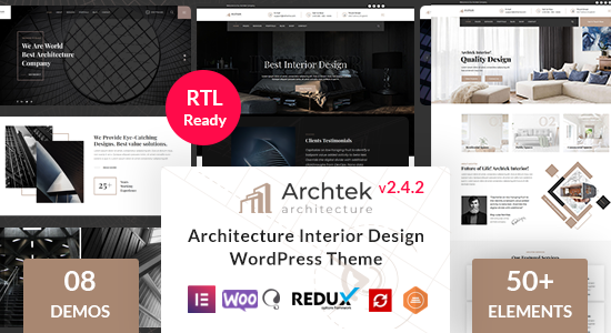 Archtek - Chủ đề WordPress Thiết kế Nội thất Kiến trúc