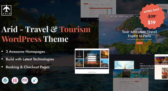 Arid - Chủ đề WordPress Elementor Đặt phòng Du lịch & Lữ hành