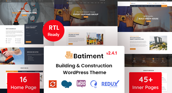 Batiment - Chủ đề WordPress về Xây dựng & Xây dựng