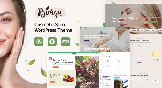 Biorga - Chủ đề WordPress của cửa hàng mỹ phẩm làm đẹp Elementor