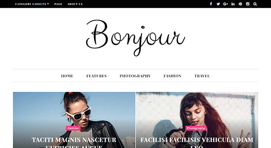 Bonjour - Chủ đề WordPress cho tạp chí và blog