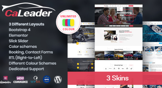 CaLeader - Chủ đề WordPress của đại lý xe hơi