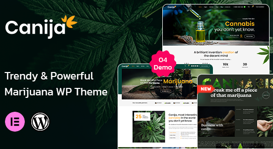 Canija - Chủ đề WordPress về tiệm cần sa và cần sa