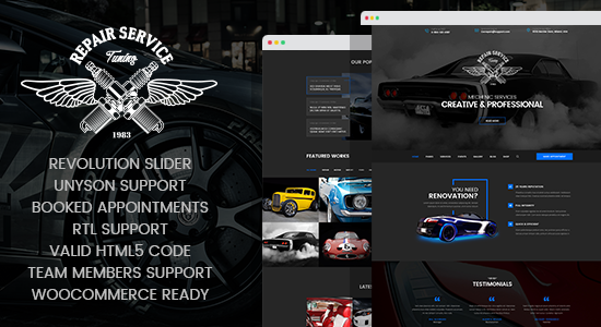 CarRepair - Chủ đề WordPress về Cơ khí & Điều chỉnh Ô tô