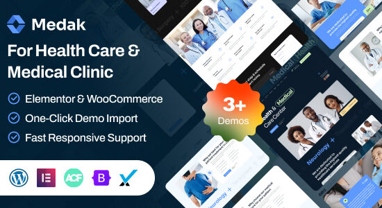 Chủ đề WordPress của Medak - Doctor Medical & Healthcare Clinic Elementor