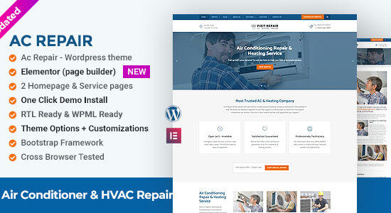 Chủ đề WordPress sửa chữa điều hòa không khí & HVAC