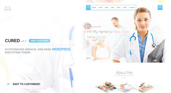 Cured - Chủ đề WordPress của Bác sĩ Y khoa Một trang