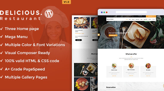Delicious - Đặt bàn / Chủ đề WordPress nhà hàng