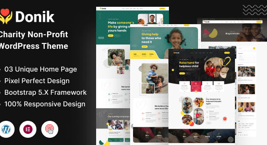 Donik - Chủ đề WordPress từ thiện và gây quỹ + Hỗ trợ WooCommerce