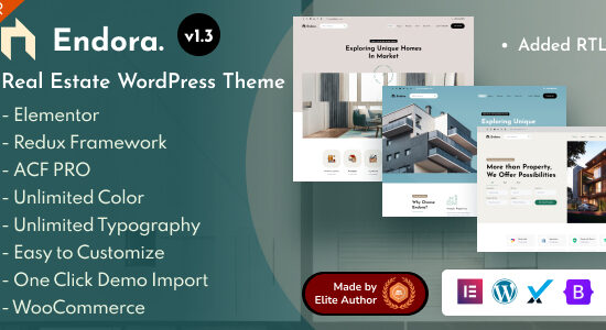 Endora - Chủ đề WordPress Elementor Bất động sản cao cấp