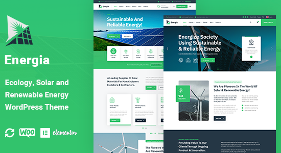 Energia - Chủ đề WordPress về năng lượng tái tạo