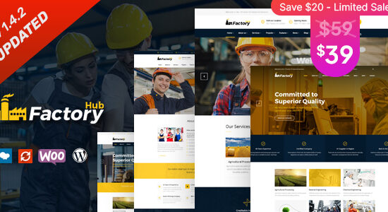 Factory HUB - Chủ đề WordPress về công nghiệp và xây dựng