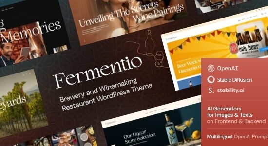 Fermentio — Chủ đề WordPress cho nhà hàng sản xuất bia và rượu vang