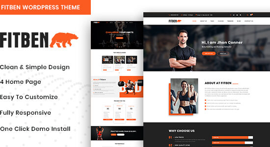 Fitben - Chủ đề WordPress về phòng tập thể dục