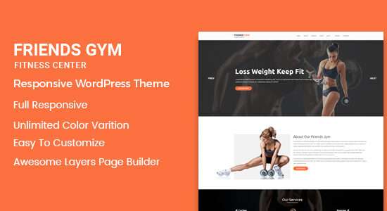 Friend Gym - Chủ đề WordPress về phòng tập thể dục & thể hình