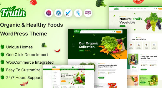 Frutin - Chủ đề WordPress về thực phẩm hữu cơ và lành mạnh