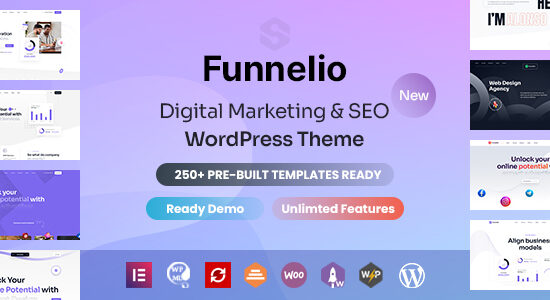 Funnelio - Công ty tiếp thị kỹ thuật số & SEO Theme WordPress Elementor