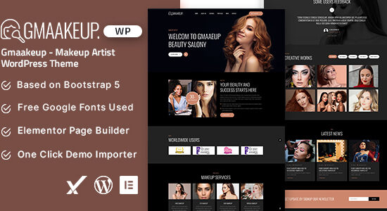 Gmaakeup - Chủ đề WordPress dành cho nghệ sĩ trang điểm