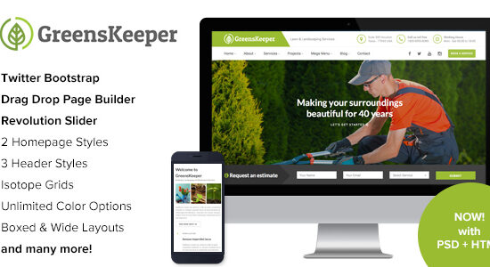 GreensKeeper - Chủ đề WordPress đáp ứng cho làm vườn và cảnh quan