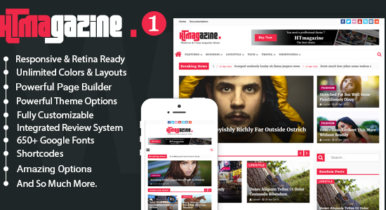HTmagazine - Chủ đề blog tạp chí báo WordPress