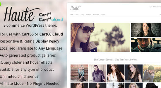 Haute - Chủ đề WordPress thương mại điện tử cho Cart66