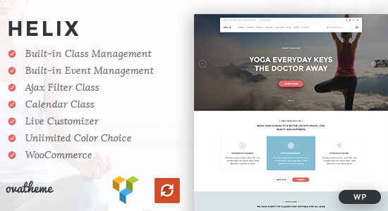 Helix - Chủ đề WordPress Lịch Câu lạc bộ Yoga