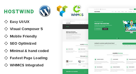 HostWind - Lưu trữ chủ đề WordPress với WHMCS