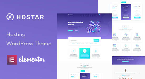 Hostar - Chủ đề WordPress lưu trữ web