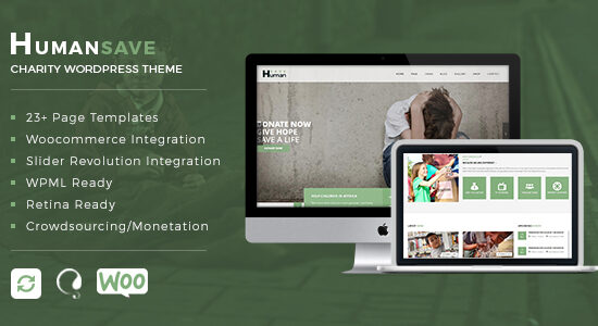 Humansave - Chủ đề WordPress từ thiện phi lợi nhuận đáp ứng