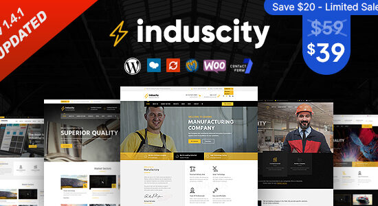 Induscity - Chủ đề WordPress về Nhà máy và Sản xuất