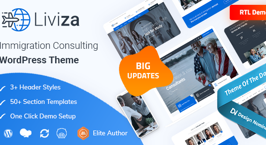 Liviza - Chủ đề WordPress tư vấn di trú + RTL