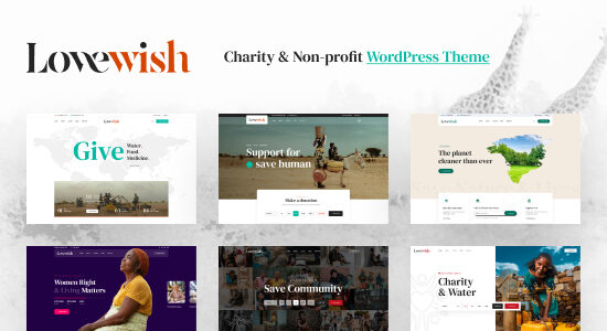 Lovewish - Chủ đề WordPress phi lợi nhuận và từ thiện