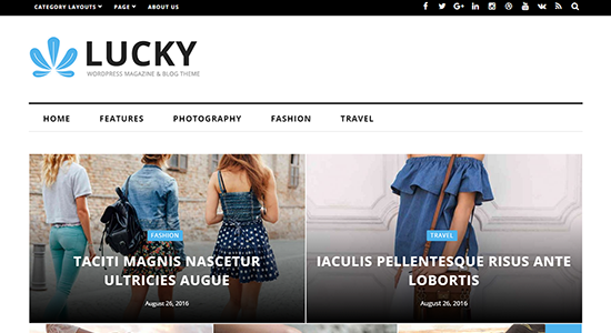 Lucky - Chủ đề WordPress cho tạp chí và blog