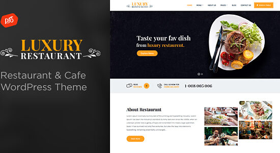 Luxury - Chủ đề WordPress Nhà hàng & Quán cà phê