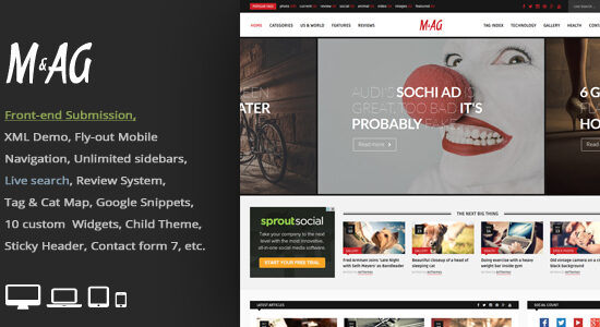 MAG = Tạp chí Grid / Giao diện WordPress Tin tức / Đệ trình Front-end