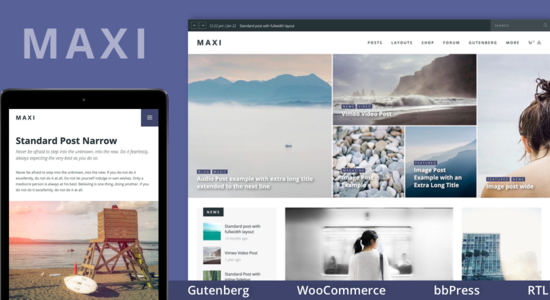 Maxi - Chủ đề tạp chí và tin tức Gutenberg