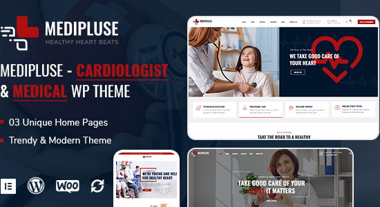 Medipluse - Chủ đề WordPress dành cho bác sĩ tim mạch và y khoa với tính năng đặt lịch hẹn