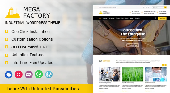 Mega Factory - Chủ đề WordPress công nghiệp