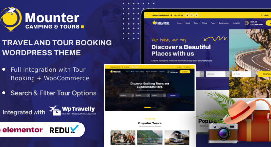 Mounter - Chủ đề WordPress Đặt tour du lịch, cắm trại & tour du lịch