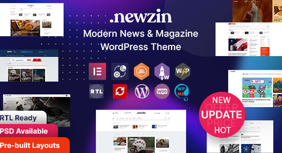 Newzin - Chủ đề Elementor cho báo và tạp chí WordPress