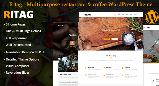 Nhà hàng thực phẩm cà phê pizza quán cà phê WordPress Theme rtl