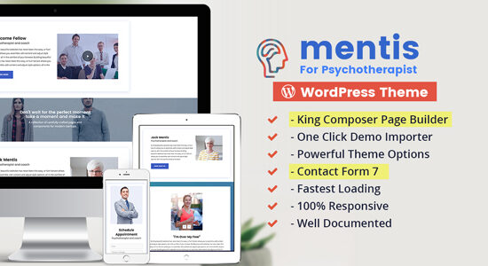 Nhà tâm lý học - Chủ đề WordPress Mentis dành cho Nhà trị liệu, Bác sĩ tâm thần & Huấn luyện viên cuộc sống