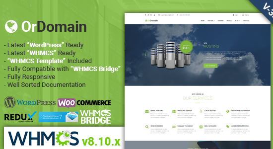 OrDomain | Chủ đề WordPress lưu trữ WHMCS đáp ứng