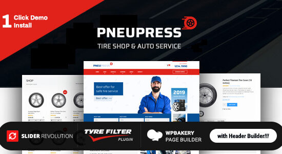 PneuPress - Chủ đề WordPress cho cửa hàng sửa chữa ô tô và lốp xe