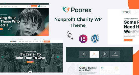 Poorex - Chủ đề WordPress từ thiện phi lợi nhuận