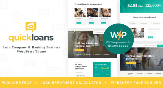 QuickLoans | Chủ đề WordPress cho công ty cho vay & doanh nghiệp ngân hàng