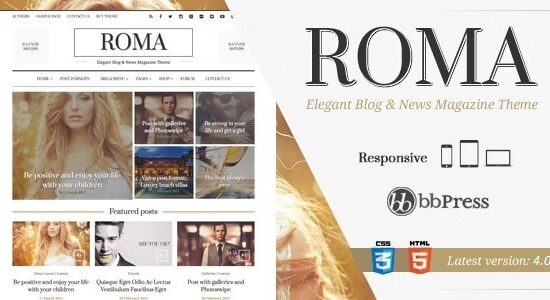 ROMA - Chủ đề Blog & Tạp chí thanh lịch